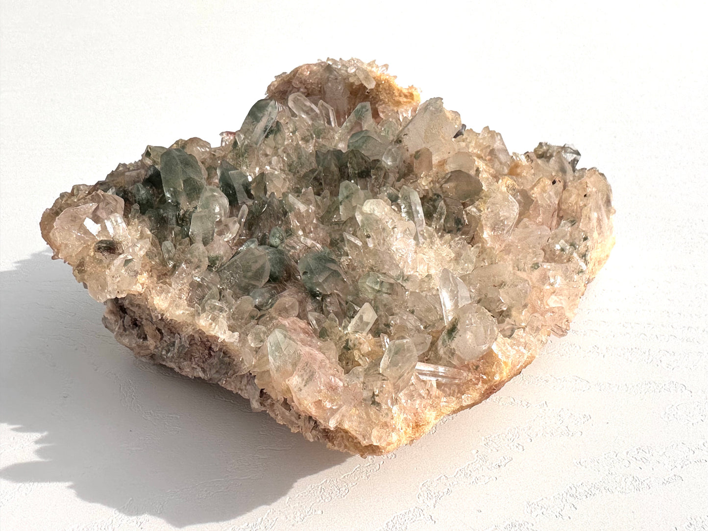 Clear Quartz with Green Chloride Display Piece